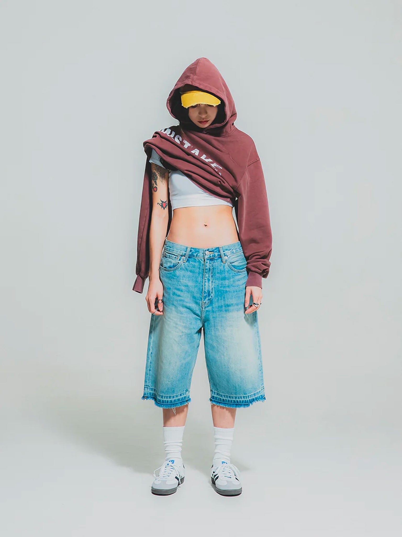 THEGREATMISTAKE. WASHING DENIM SHORTS/ BLUE - GROGROCERY